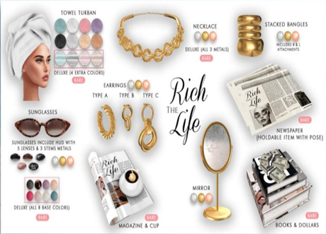Second Life Marketplace - LaGyo_Rich Life - Sunglasses - Nude (REZ ME)